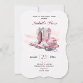 デジタル女性のカーボーイブライダルシャワーテンプレート 招待状 (正面)