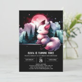 デジタル威厳のあるウルフ誕生日 招待状 (スタンド正面)