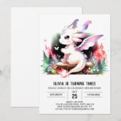 デジタル威厳のあるドラゴン誕生日 招待状 (正面/裏面)