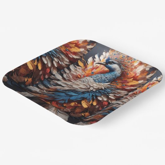 デジタル孔雀ルネッサンス ペーパープレート (傾斜あり)