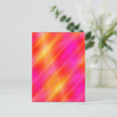 デジタル宇宙アートポストカード – ピンク/オレンジ色のライト ポストカード (スタンド正面)