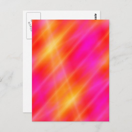 デジタル宇宙アートポストカード – ピンク/オレンジ色のライト ポストカード (正面/裏面)