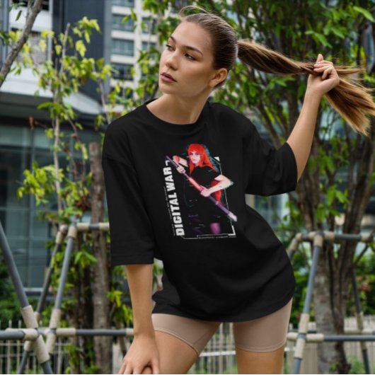 デジタル戦士の女性 Tシャツ