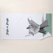 デジタル戦士の戦闘または飛行 ビーチタオル (正面)