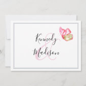 デジタル披露宴春ピンクローズバタフライ 招待状 (裏面)