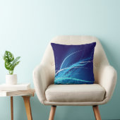 デジタル抽象的で青いデザイナー枕 クッション (椅子)