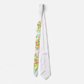 デジタル抽象的なレトロは近代美術の蝶に点を打ちます ネクタイ (裏面)