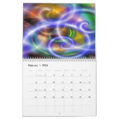 デジタル抽象的 カレンダー (2月 2026)