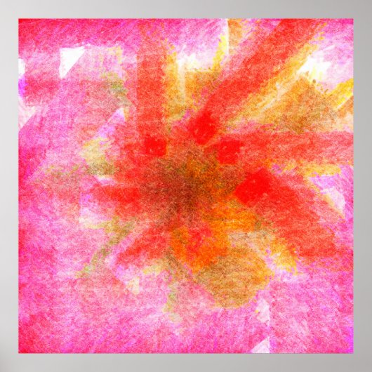 デジタル抽象芸術の背景（ブラシストローク貼り付け） ポスター (正面)