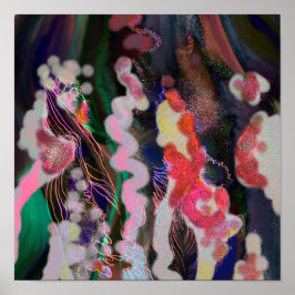 デジタル抽象芸術アートキャンバスポスタートレンディー装飾 ポスター