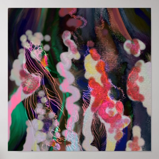 デジタル抽象芸術アートキャンバスポスタートレンディー装飾 ポスター (正面)