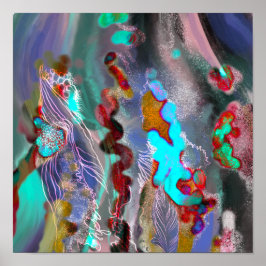 デジタル抽象芸術アートポスタートレンディー装飾 ポスター