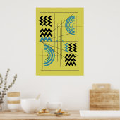 デジタル抽象芸術アート ポスター (キッチン)