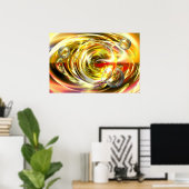 デジタル抽象芸術ア絵画ートの壁ポスタープリント ポスター (ホームオフィス)