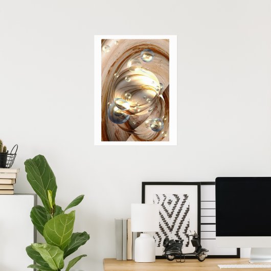 デジタル抽象芸術スフェアプリントポスター ポスター (ホームオフィス)