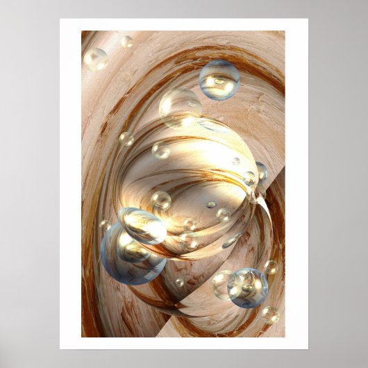 デジタル抽象芸術スフェアプリントポスター ポスター (正面)