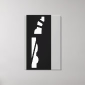 デジタル抽象芸術ブラック、ホワイト、およびグレーキャンバス印刷 キャンバスプリント (正面)