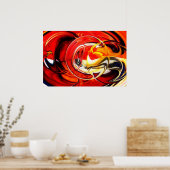 デジタル抽象芸術絵画のアートプリントコンピュータアート ポスター (キッチン)