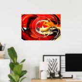 デジタル抽象芸術絵画のアートプリントコンピュータアート ポスター (ホームオフィス)