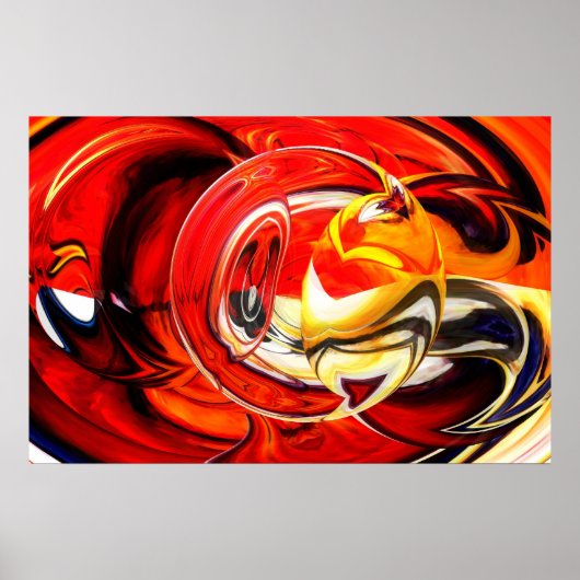 デジタル抽象芸術絵画のアートプリントコンピュータアート ポスター (正面)
