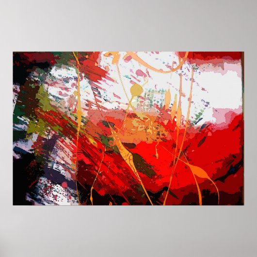 デジタル抽象芸術絵画のポスタープリント ポスター (正面)