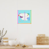 デジタル抽象芸術絵画の ポスター (キッチン)