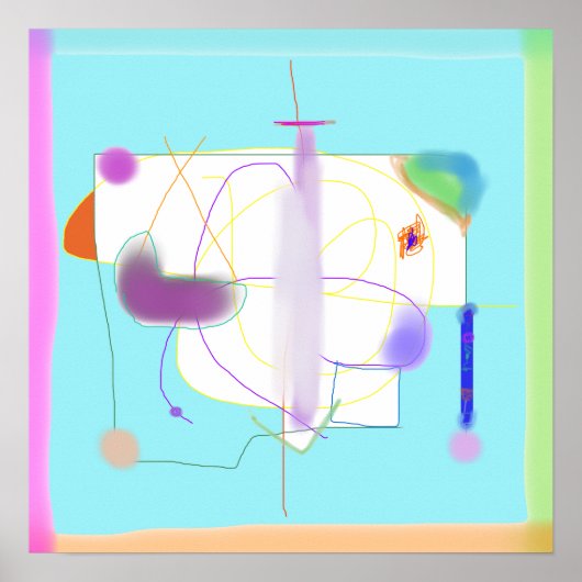 デジタル抽象芸術絵画の ポスター (正面)