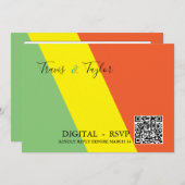 デジタル招待状 ウェディング ブライド 夏の鮮やかな色 招待状 (正面/裏面)