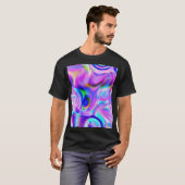 デジタル数々の効果: – 色抽象芸術パターン。 Tシャツ (正面フル)