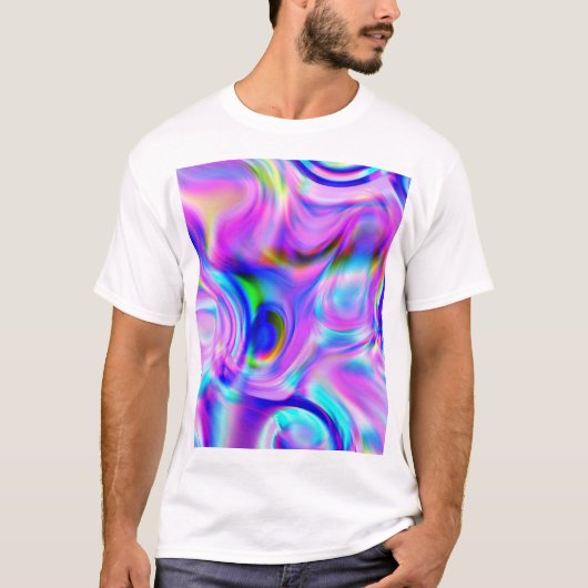 デジタル数々の効果: – 色抽象芸術パターン。 Tシャツ (正面)