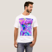 デジタル数々の効果: – 色抽象芸術パターン。 Tシャツ (正面フル)