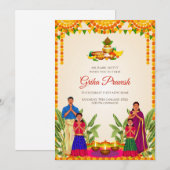 デジタル新築祝い招待状 & グルハプラヴェーサム招待状 招待状 (正面/裏面)