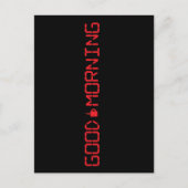デジタル時計グッドモーニングコーヒーマグ早期バーダー ポストカード (正面)