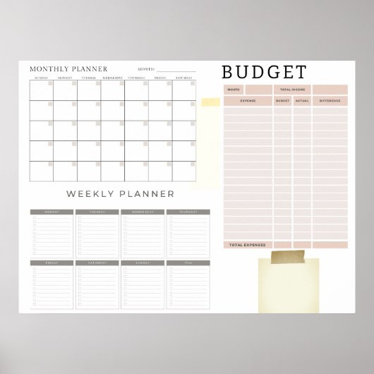 デジタル月次予算プランナーポスター ポスター (正面)