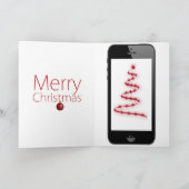 デジタル木が付いている頭が切れるな電話クリスマスメッセージ シーズンカード (内部)