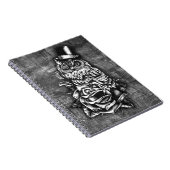 デジタル木製の基盤の賢い入れ墨のスタイルのフクロウがあって下さい ノートブック (右側)