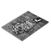 デジタル木製の基盤の賢い入れ墨のスタイルのフクロウがあって下さい ノートブック (左側)