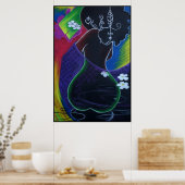 デジタル水中のアフリカの月 ポスター (キッチン)