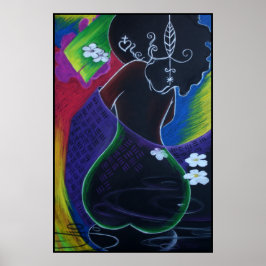 デジタル水中のアフリカの月 ポスター