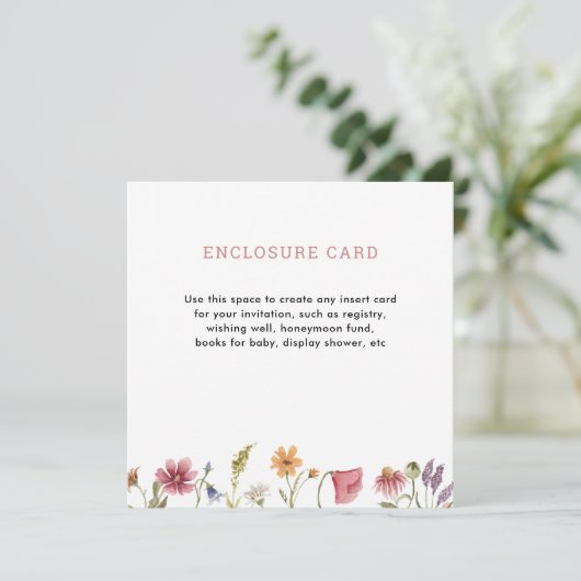 デジタル水彩ガーデン ワイルドフラワー スクエア 招待状 (スタンド正面)