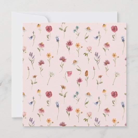 デジタル水彩ガーデン ワイルドフラワー スクエア 招待状 (裏面)