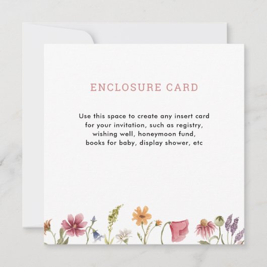 デジタル水彩ガーデン ワイルドフラワー スクエア 招待状 (正面)