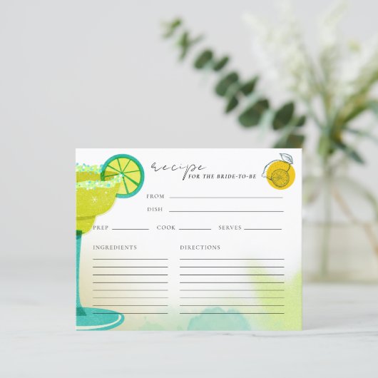 デジタル水彩マルガリータライムゲームレシピカード (スタンド正面)