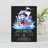 デジタル水彩海賊誕生日 招待状 (スタンド正面)