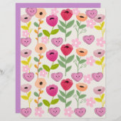 デジタル水彩花スクラップ紙 (正面/裏面)