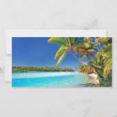 デジタル熱帯ビーチ保存日付招待状 セーブザデート (裏面)