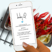 デジタル男の赤ちゃんBBQシャワー携帯電話Vite 案内状