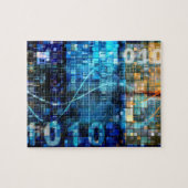 デジタル画像の背景の2進符号の技術 ジグソーパズル (横)