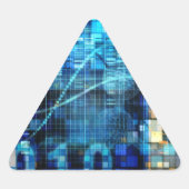 デジタル画像の背景の2進符号の技術 三角形シール (正面)