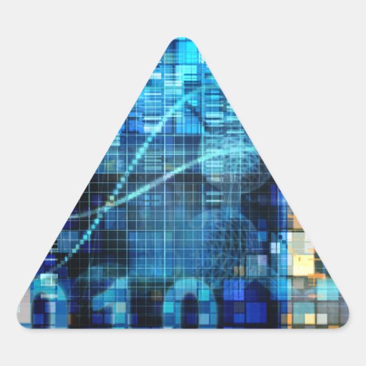 デジタル画像の背景の2進符号の技術 三角形シール (正面)